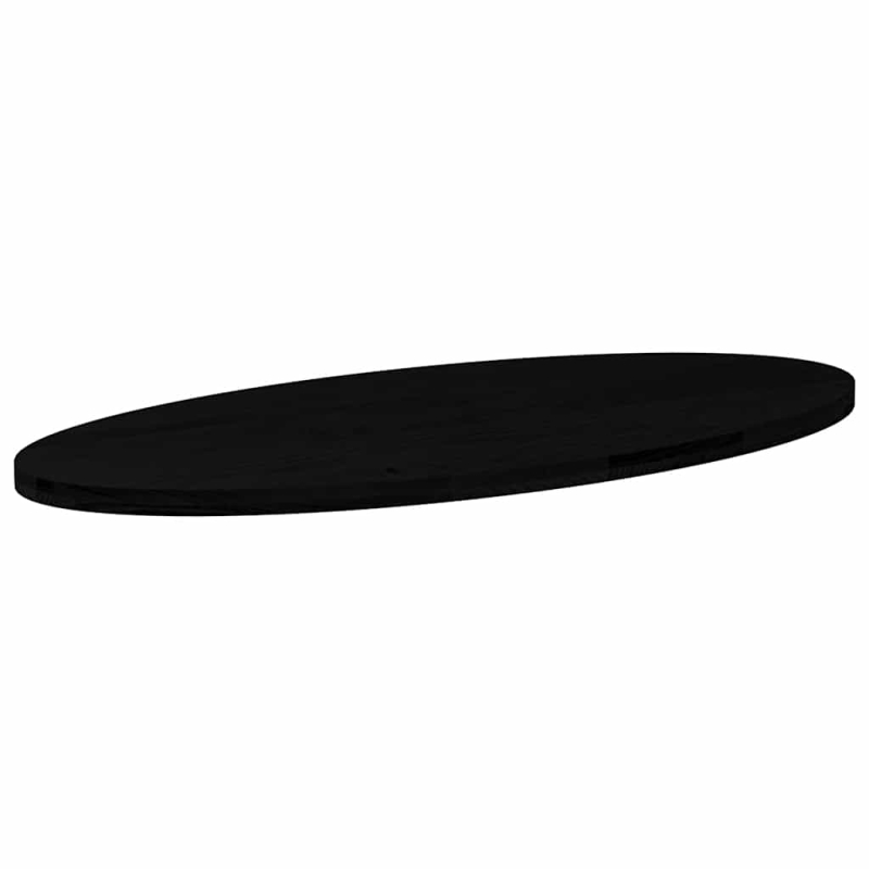 Tischplatte Dunkelbraun 140x60x4 cm Massivholz Eiche Oval