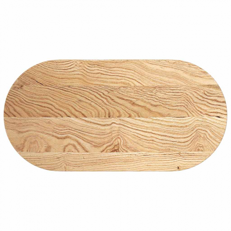 Tischplatte 100x50x2 cm Massivholz Eiche Oval