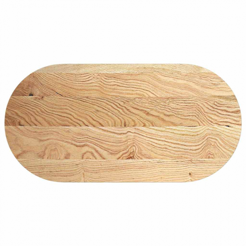 Tischplatte 120x60x4 cm Massivholz Eiche Oval