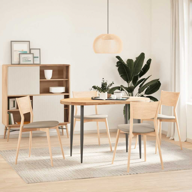 Tischplatte 120x60x4 cm Massivholz Eiche Oval