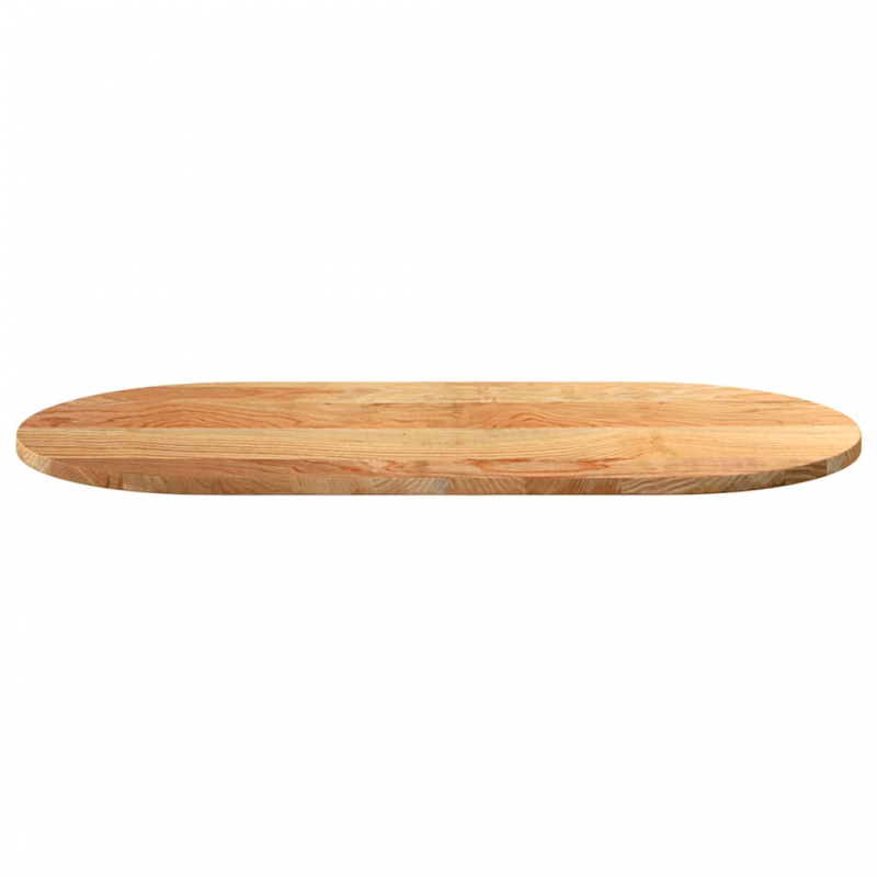 Tischplatte Hellbraun 100x50x2 cm Massivholz Eiche Oval