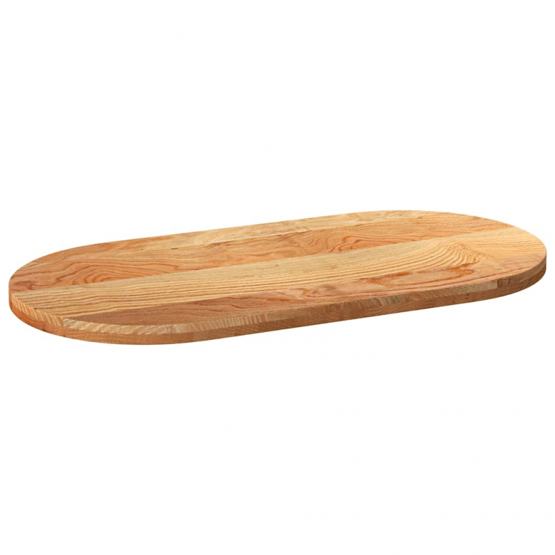 Tischplatte Hellbraun 120x60x4 cm Massivholz Eiche Oval