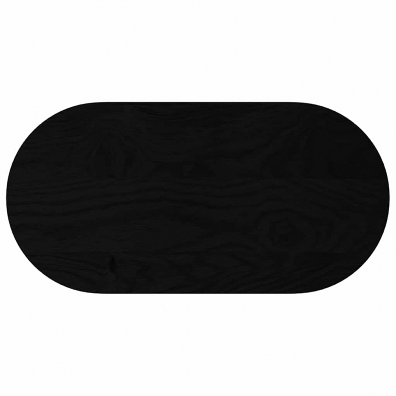 Tischplatte Dunkelbraun 80x40x2 cm Massivholz Eiche Oval