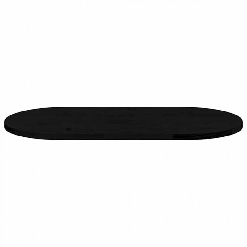 Tischplatte Dunkelbraun 80x40x2 cm Massivholz Eiche Oval