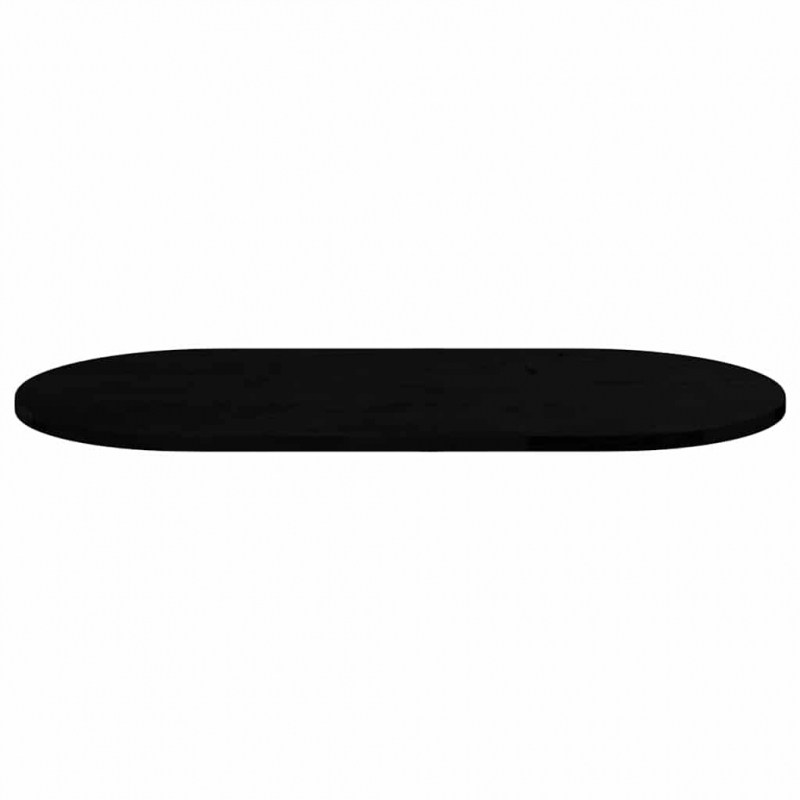 Tischplatte Dunkelbraun 100x50x2 cm Massivholz Eiche Oval