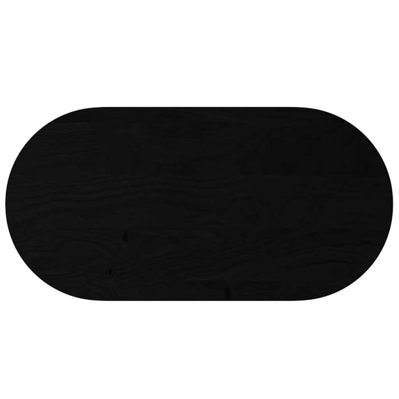 Tischplatte Dunkelbraun 120x60x2 cm Massivholz Eiche Oval
