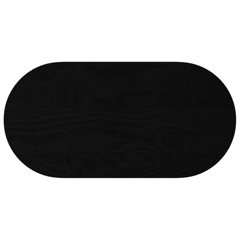 Tischplatte Dunkelbraun 80x40x4 cm Massivholz Eiche Oval