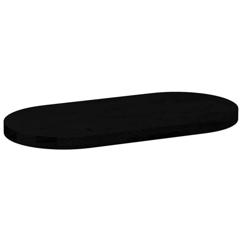 Tischplatte Dunkelbraun 80x40x4 cm Massivholz Eiche Oval