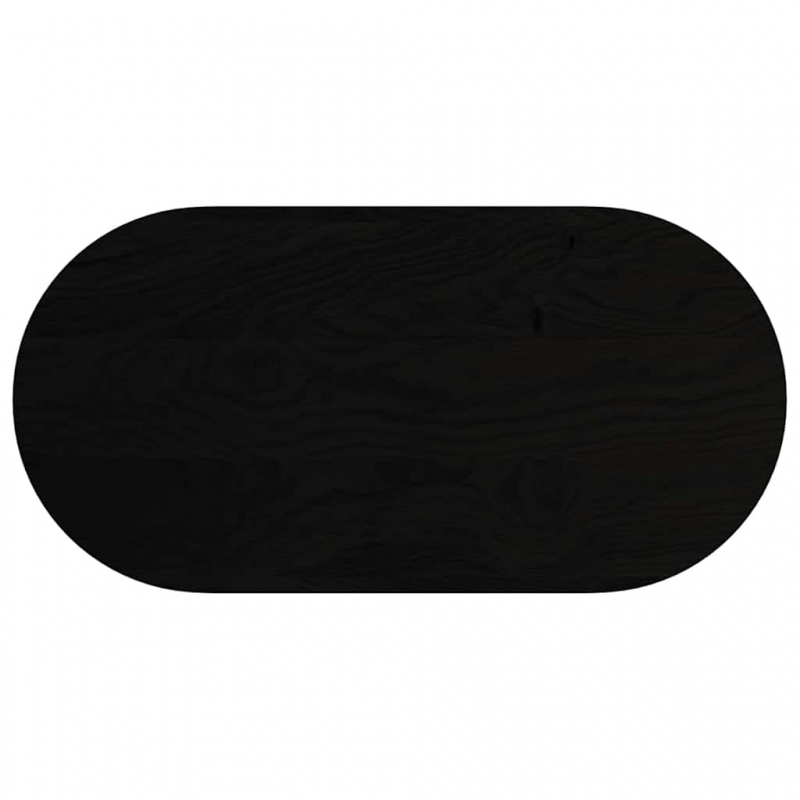 Tischplatte Dunkelbraun 100x50x4 cm Massivholz Eiche Oval