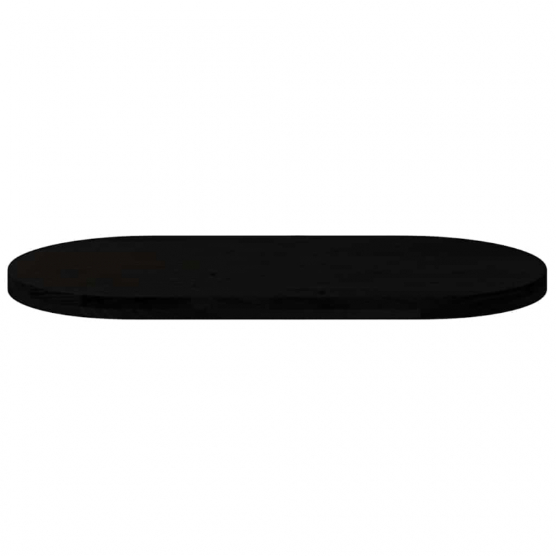 Tischplatte Dunkelbraun 100x50x4 cm Massivholz Eiche Oval