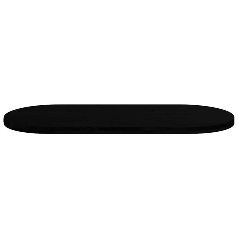 Tischplatte Dunkelbraun 140x60x4 cm Massivholz Eiche Oval