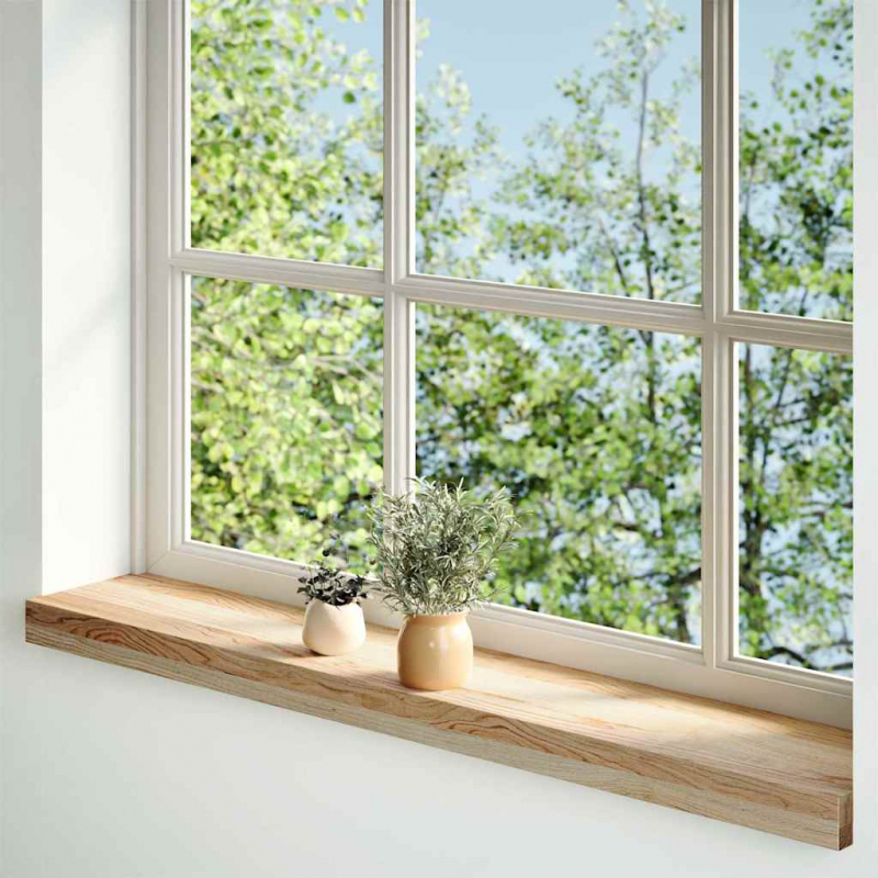 Fensterbänke 2 Stk. Unbehandelt 80x15x2 cm Massivholz Eiche
