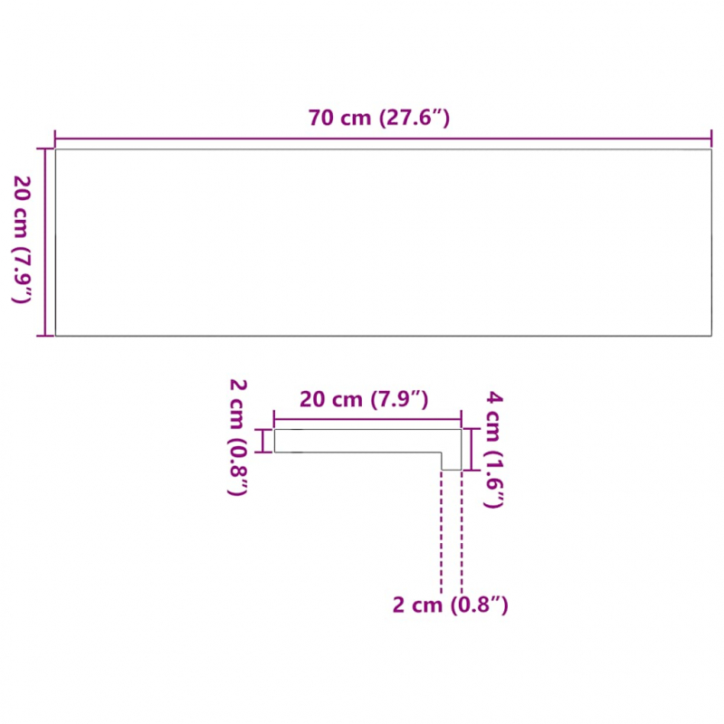 Fensterbänke 2 Stk. Unbehandelt 70x20x2 cm Massivholz Eiche