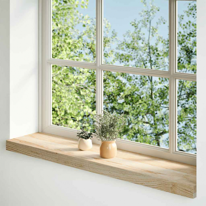 Fensterbänke 2 Stk. Unbehandelt 80x20x2 cm Massivholz Eiche