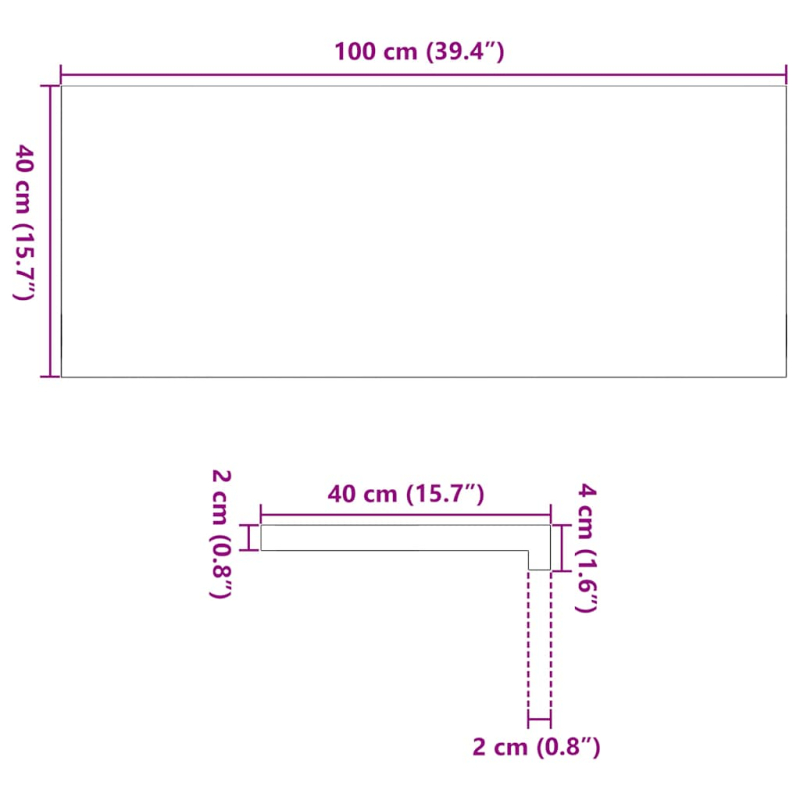 Fensterbänke 2 Stk. Unbehandelt 100x40x2 cm Massivholz Eiche