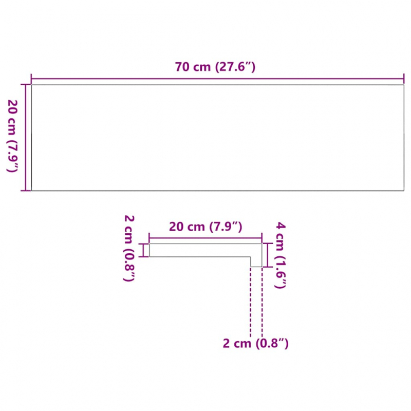 Fensterbänke 2 Stk. Hellbraun 70x20x2 cm Massivholz Eiche