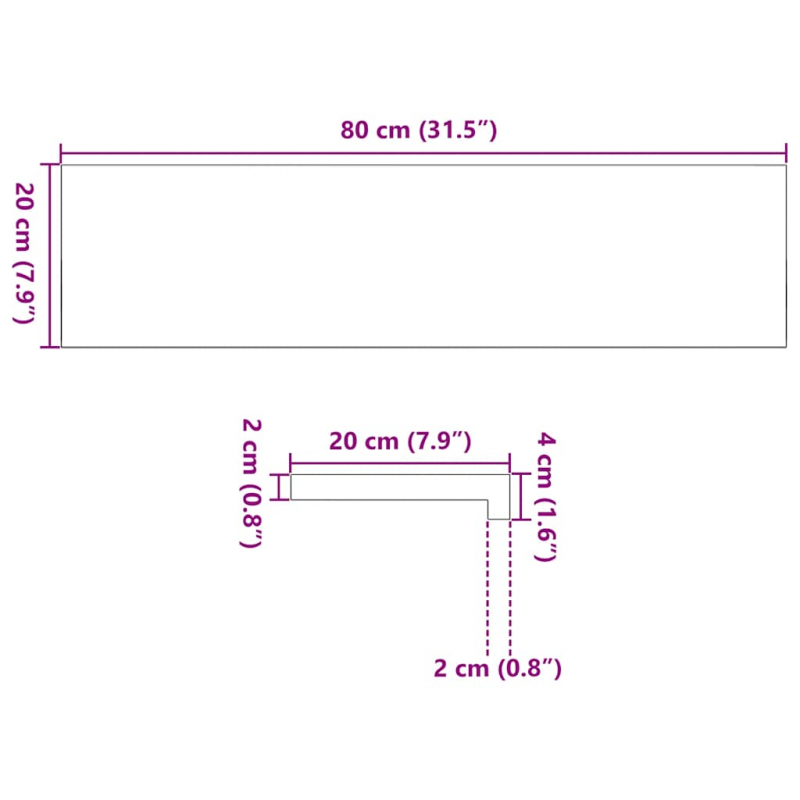 Fensterbänke 2 Stk. Hellbraun 80x20x2 cm Massivholz Eiche