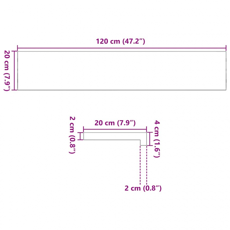 Fensterbänke 2 Stk. Hellbraun 120x20x2 cm Massivholz Eiche