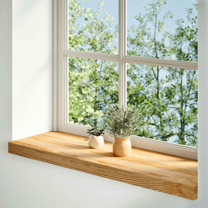 Fensterbänke 2 Stk. Hellbraun 70x25x2 cm Massivholz Eiche