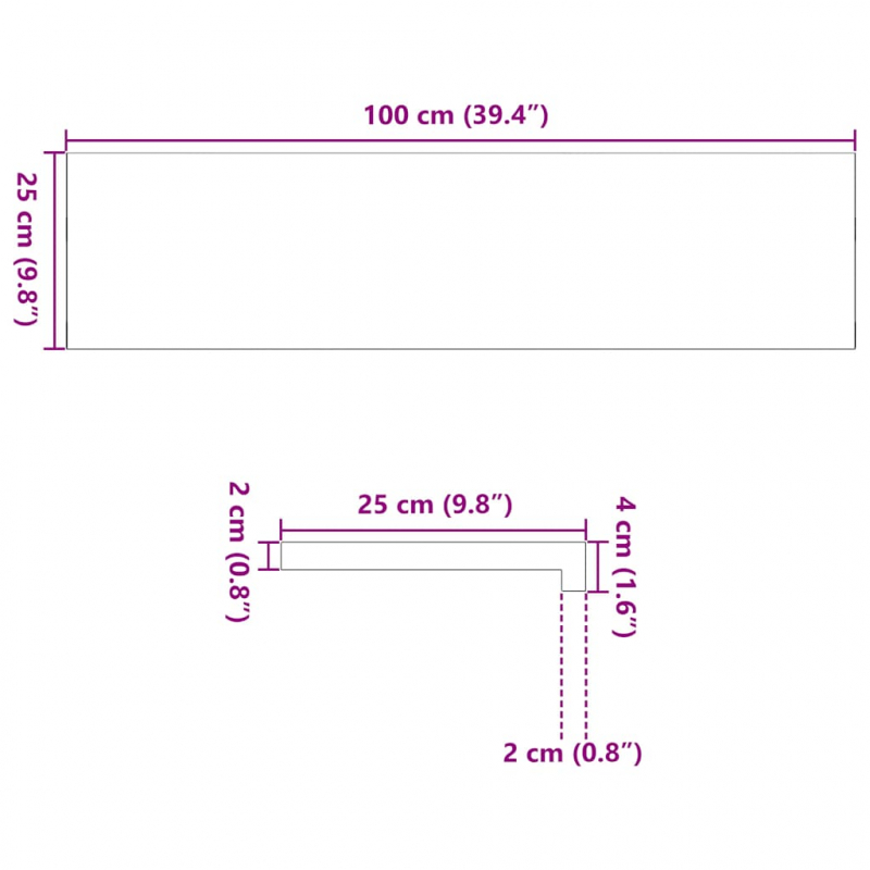 Fensterbänke 2 Stk. Hellbraun 100x25x2 cm Massivholz Eiche