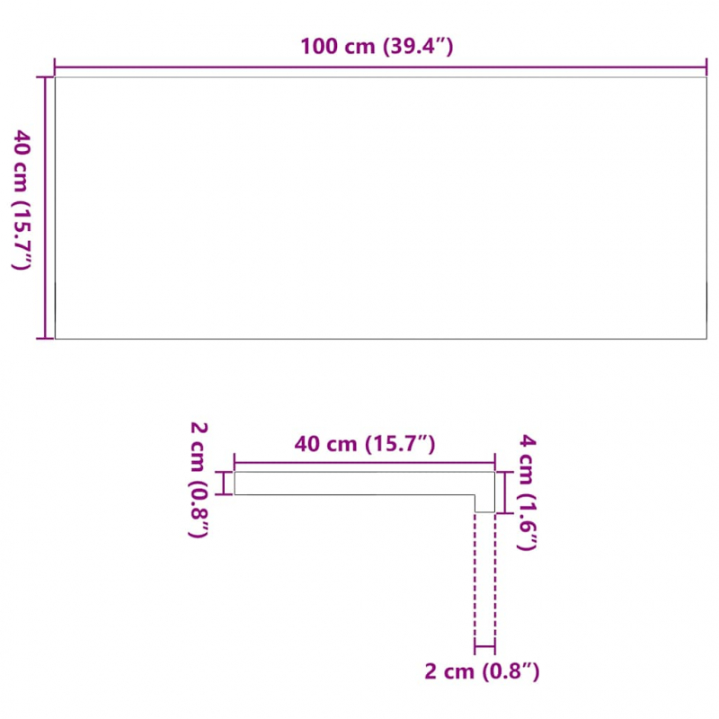 Fensterbänke 2 Stk. Hellbraun 100x40x2 cm Massivholz Eiche