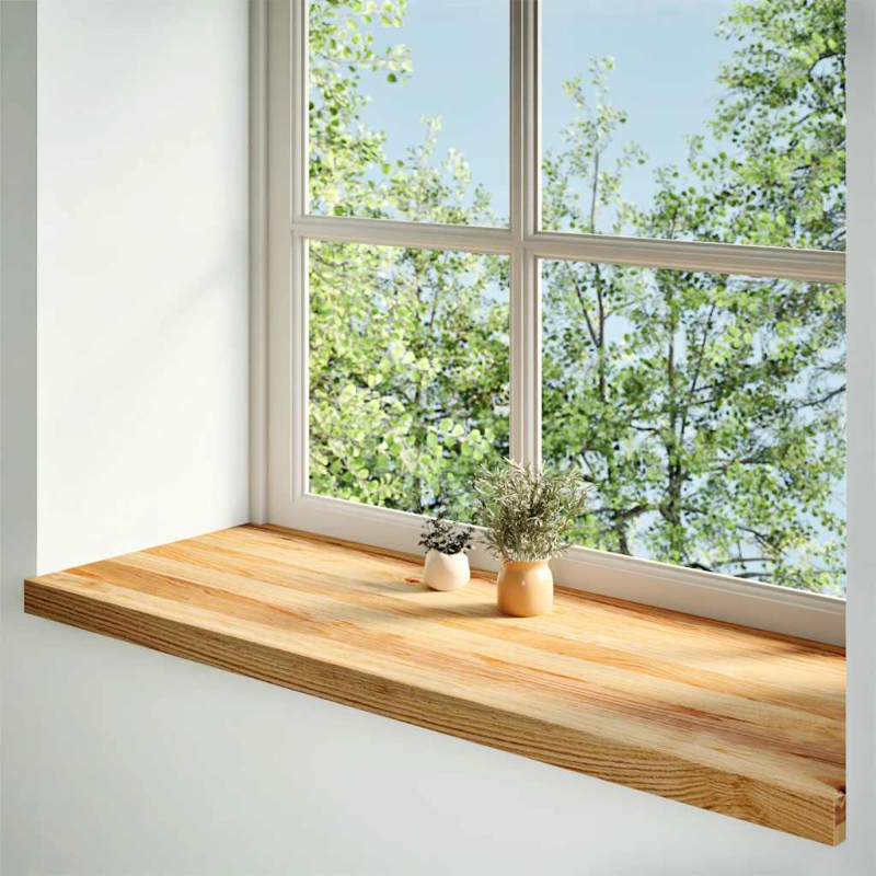 Fensterbänke 2 Stk. Hellbraun 120x40x2 cm Massivholz Eiche