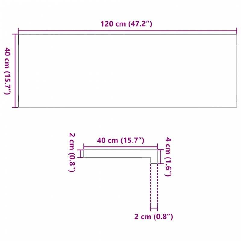 Fensterbänke 2 Stk. Hellbraun 120x40x2 cm Massivholz Eiche