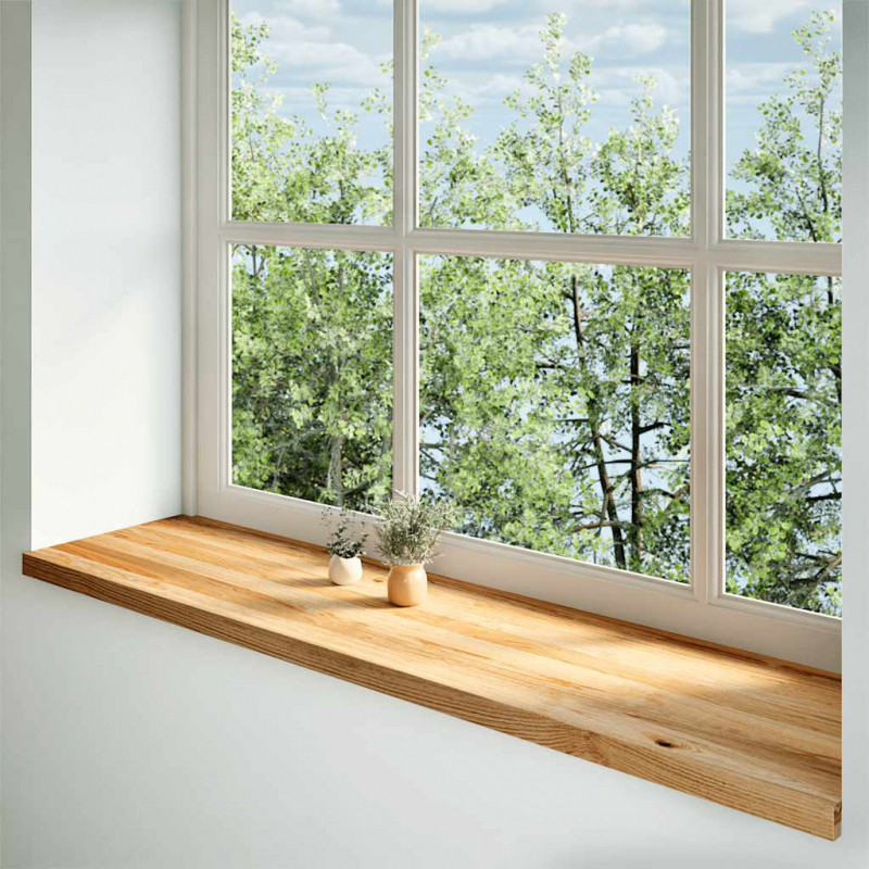 Fensterbänke 2 Stk. Hellbraun 160x40x2 cm Massivholz Eiche