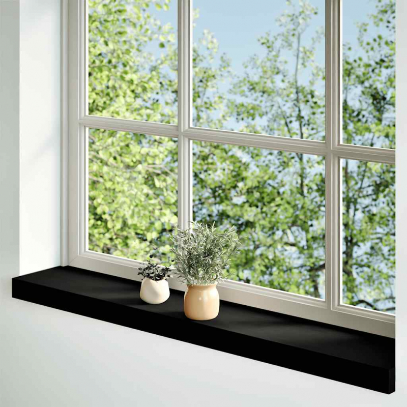 Fensterbänke 2 Stk. Dunkelbraun 70x15x2 cm Massivholz Eiche