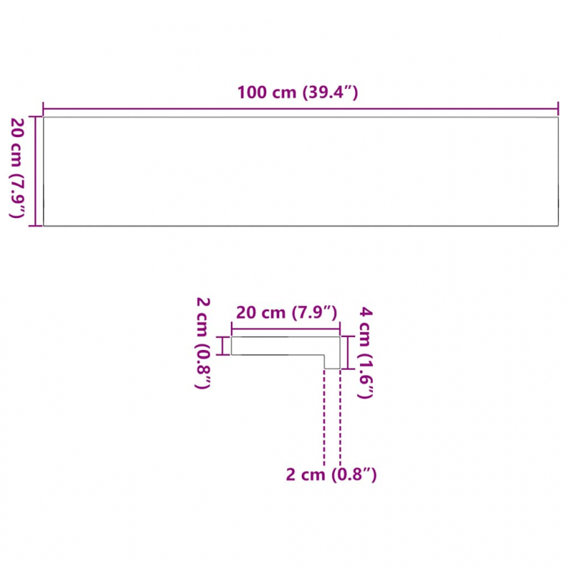 Fensterbänke 2 Stk. Dunkelbraun 100x20x2 cm Massivholz Eiche