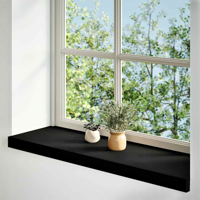 Fensterbänke 2 Stk. Dunkelbraun 90x25x2 cm Massivholz Eiche