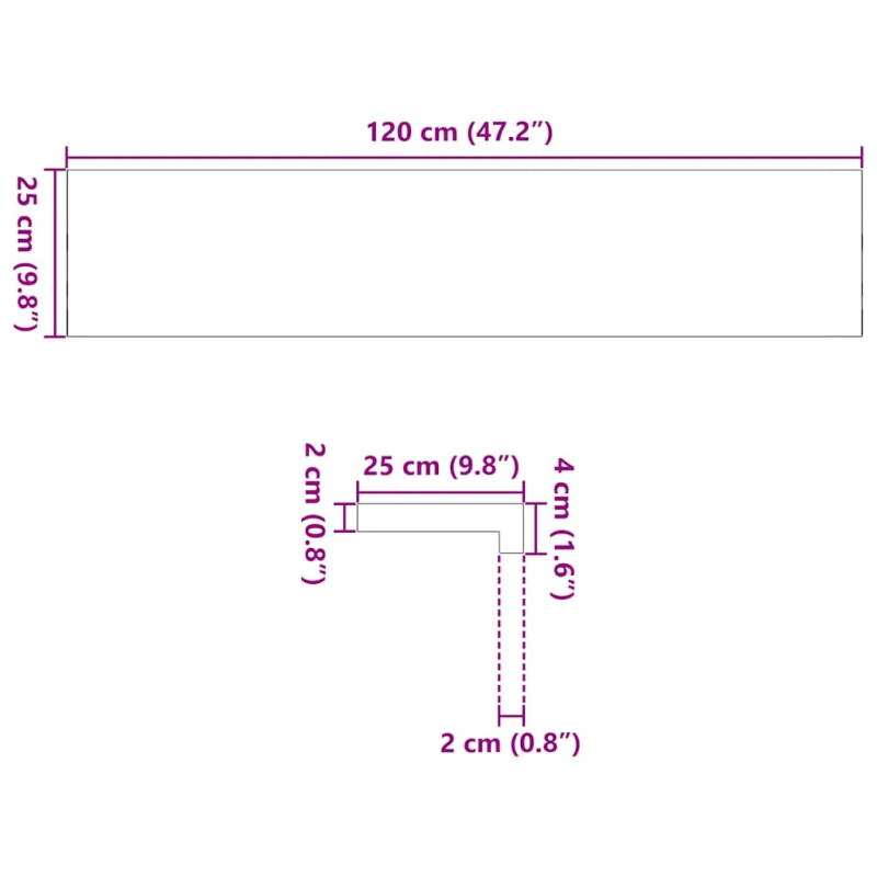 Fensterbänke 2 Stk. Dunkelbraun 120x25x2 cm Massivholz Eiche