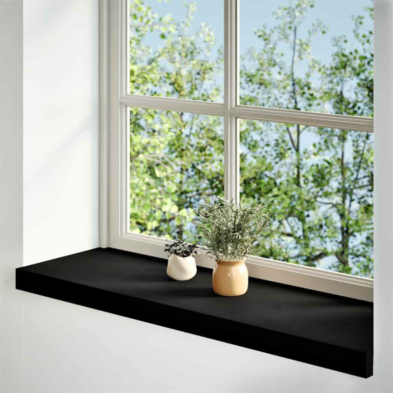 Fensterbänke 2 Stk. Dunkelbraun 80x30x2 cm Massivholz Eiche