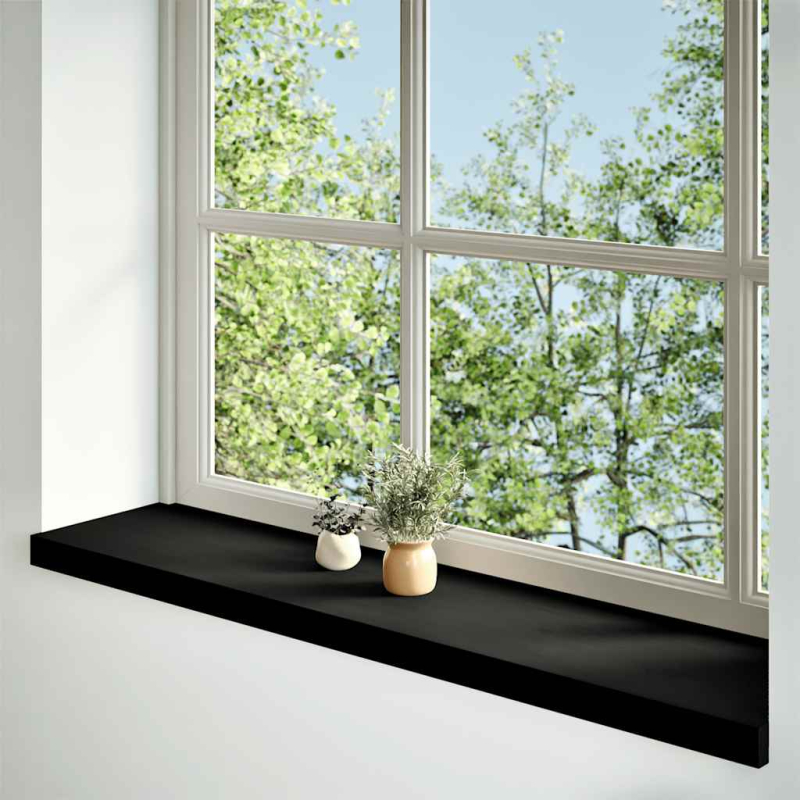 Fensterbänke 2 Stk. Dunkelbraun 100x30x2 cm Massivholz Eiche