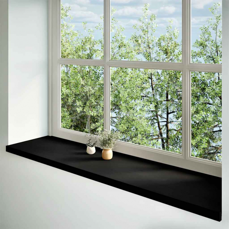 Fensterbänke 2 Stk. Dunkelbraun 160x40x2 cm Massivholz Eiche