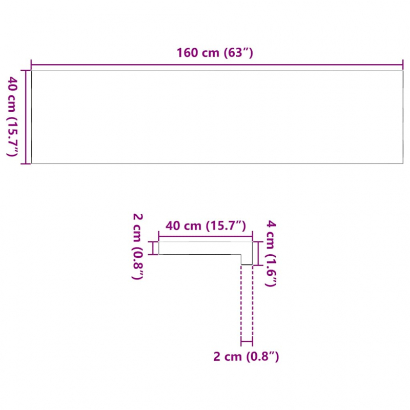 Fensterbänke 2 Stk. Dunkelbraun 160x40x2 cm Massivholz Eiche