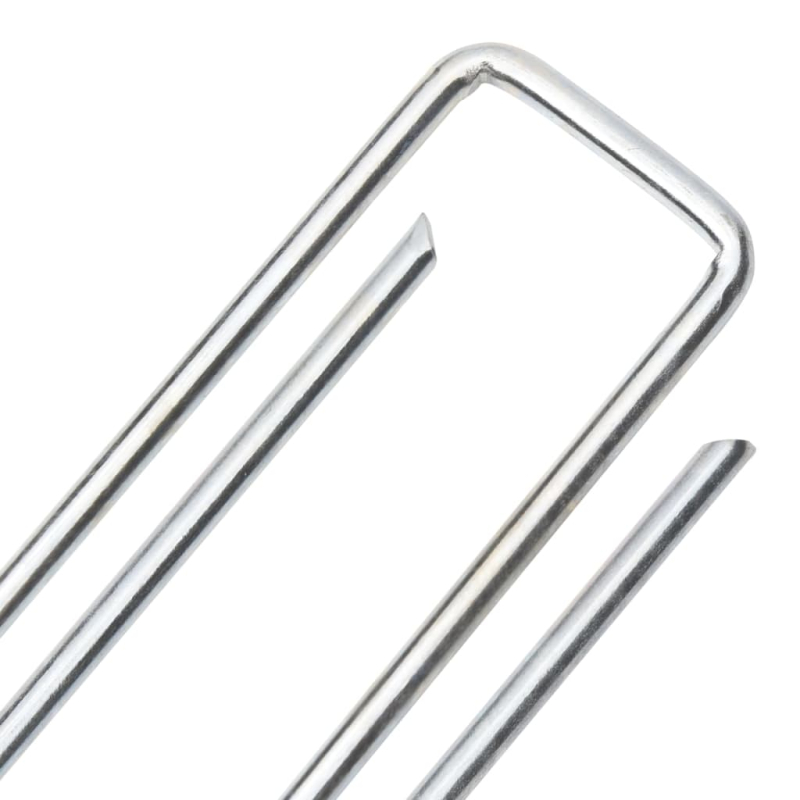Bodenanker 50 Stk. U-Form 20x4 cm Verzinkter Stahl