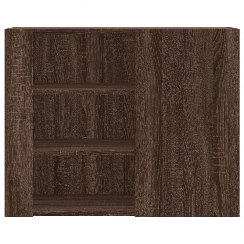 Wandregal Braun Eichen-Optik 75x35x60 cm Holzwerkstoff