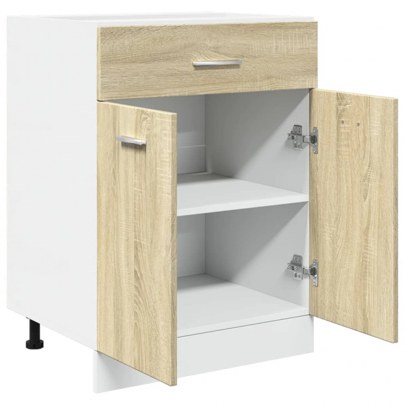 Schubunterschrank Sonoma-Eiche 60x46x81,5 cm Holzwerkstoff