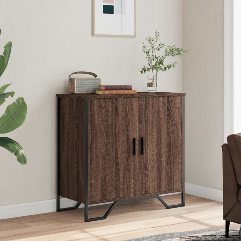 Sideboard Braun Eichen-Optik 78x35,5x74,5 cm Holzwerkstoff