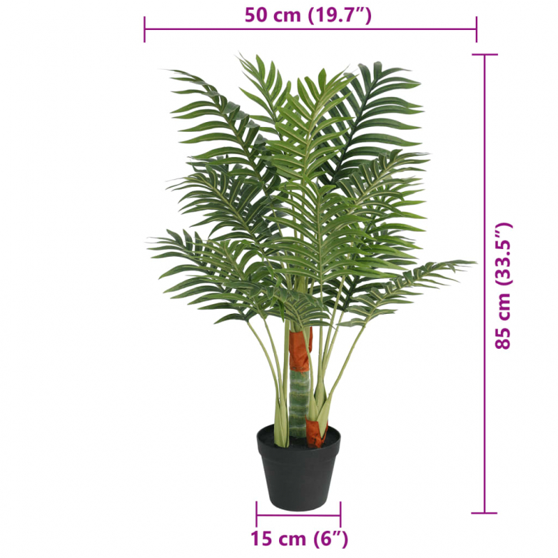 Palme Künstlich mit 3 Stämmen Grün 85 cm PP