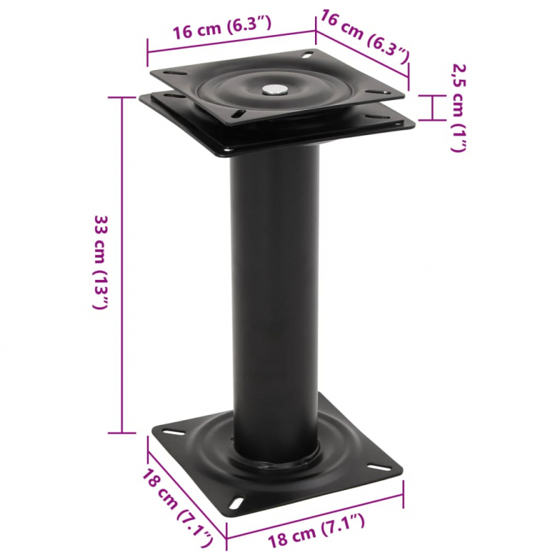 Bootssitz-Podeste 2 Stk. 360° Drehbar Stahl