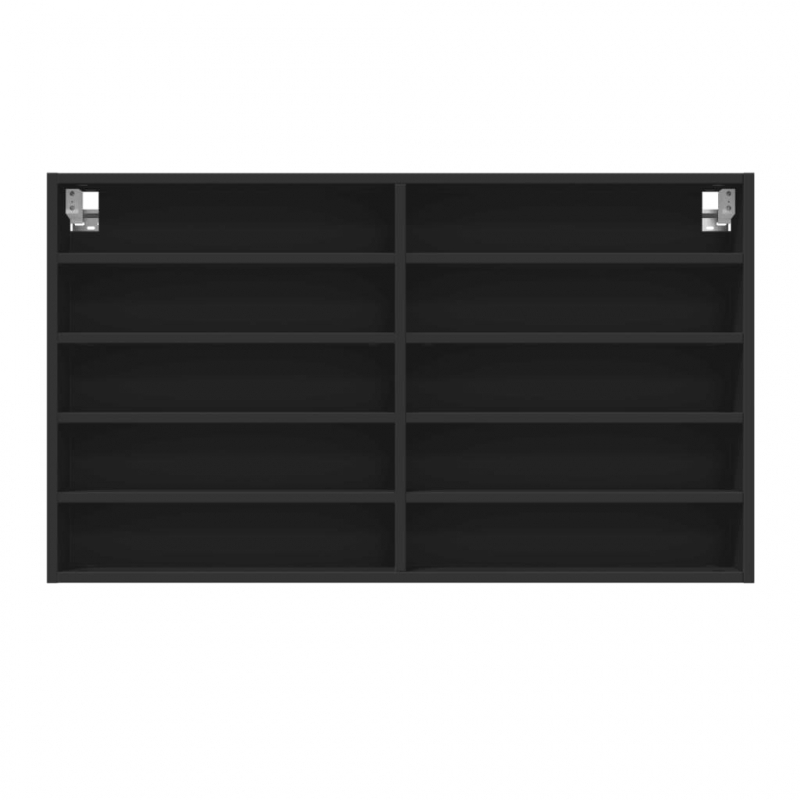 Vitrinenschrank Schwarz 100x15x58 cm Holzwerkstoff