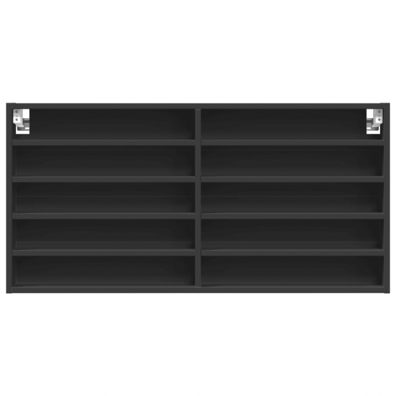 Vitrinenschrank Schwarz 100x8,5x50 cm Holzwerkstoff
