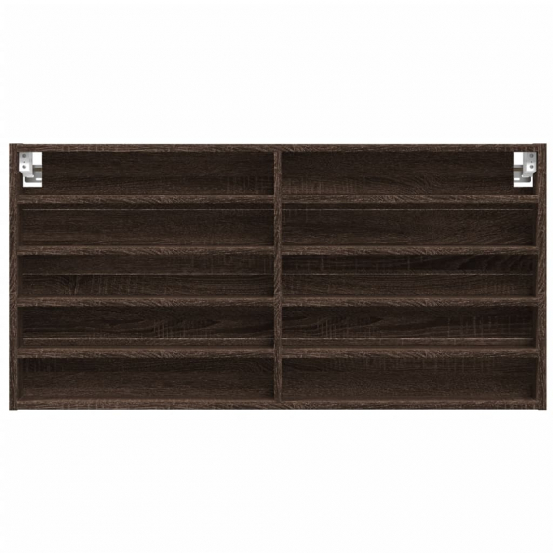 Vitrinenschrank Braun Eichen-Optik 100x8,5x50 cm Holzwerkstoff