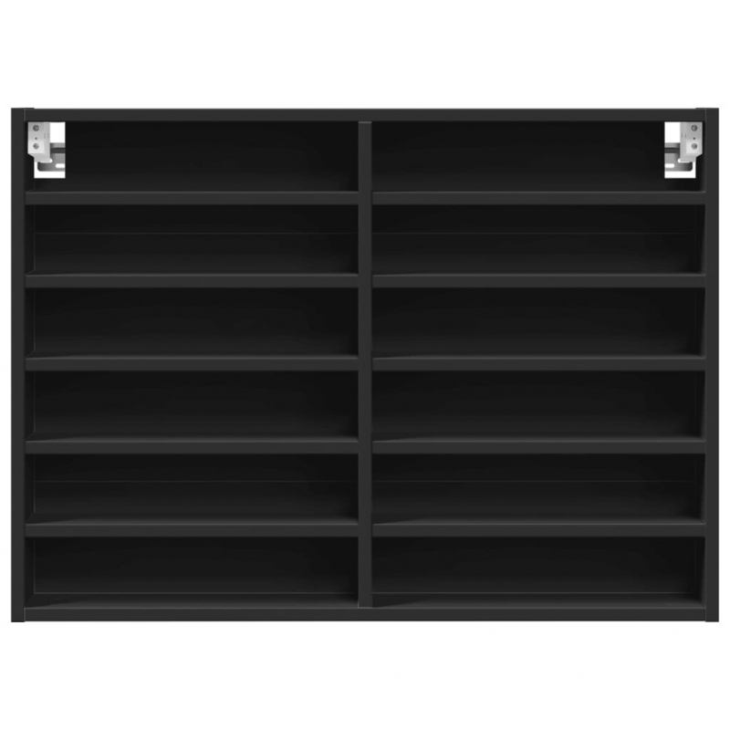 Vitrinenschrank Schwarz 80x8,5x58 cm Holzwerkstoff