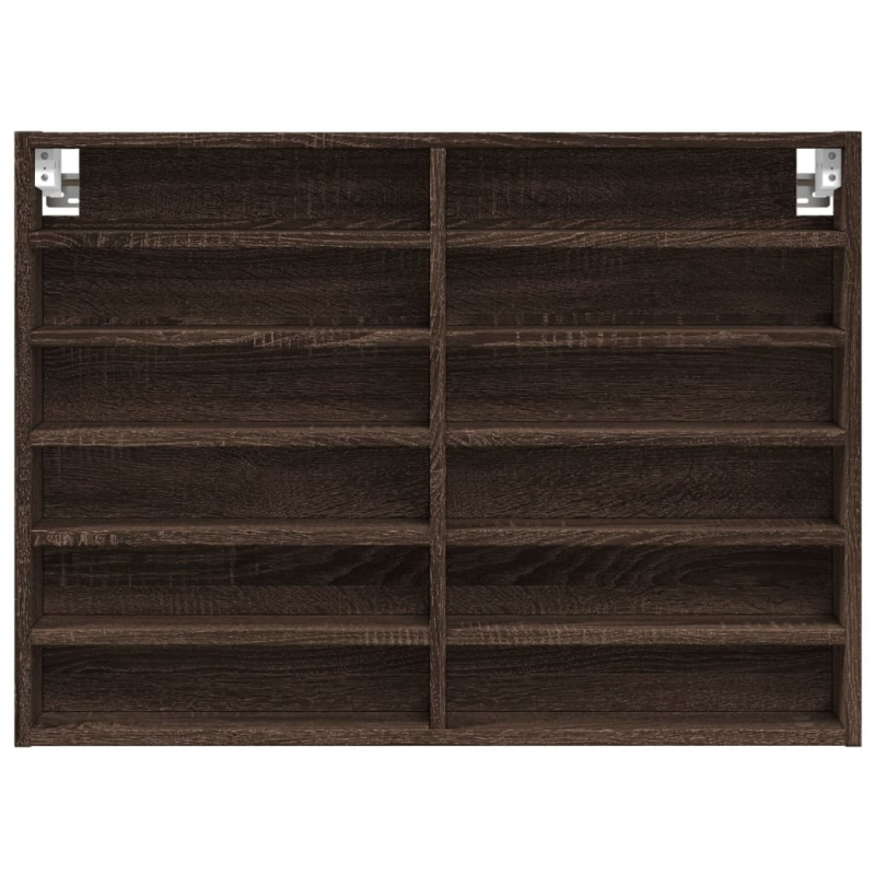 Vitrinenschrank Braun Eichen-Optik 80x8,5x58 cm Holzwerkstoff