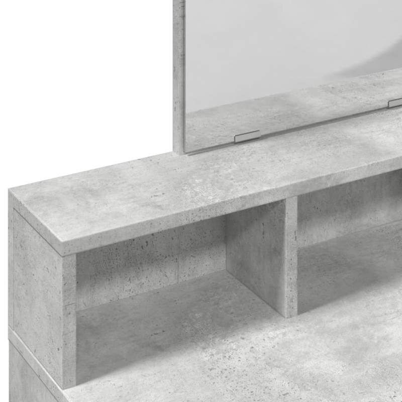 Schminktisch mit Spiegel Betongrau 80x41x144,5 cm