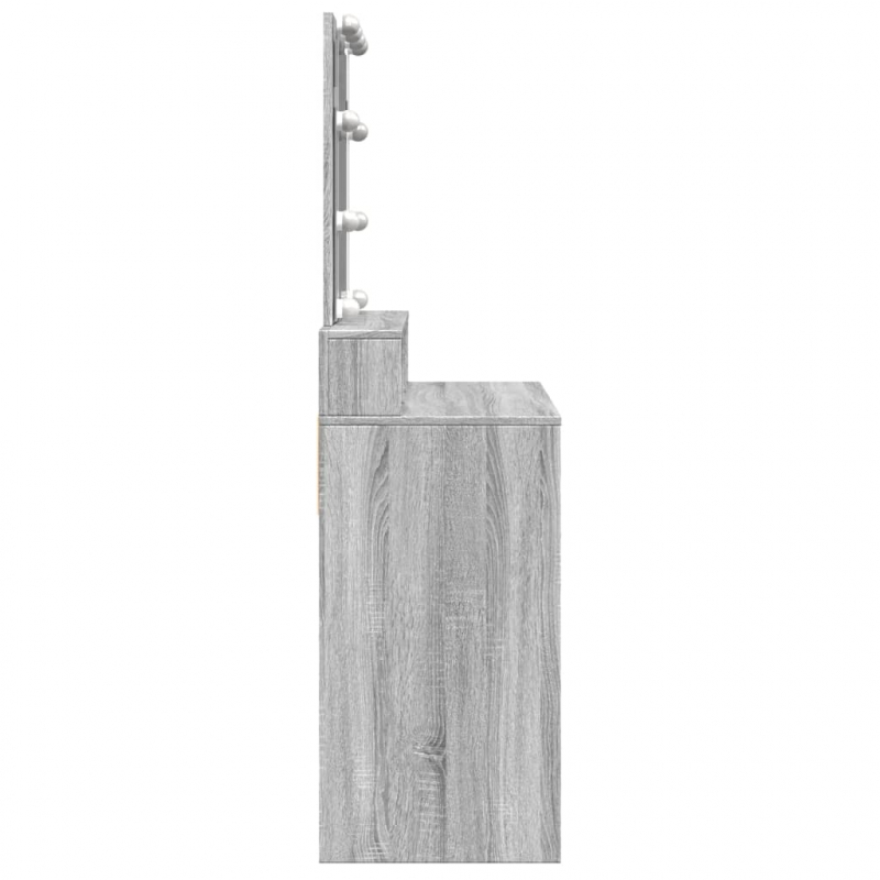 Schminktisch mit LED-Beleuchtung Grau Sonoma 80x41x144,5 cm