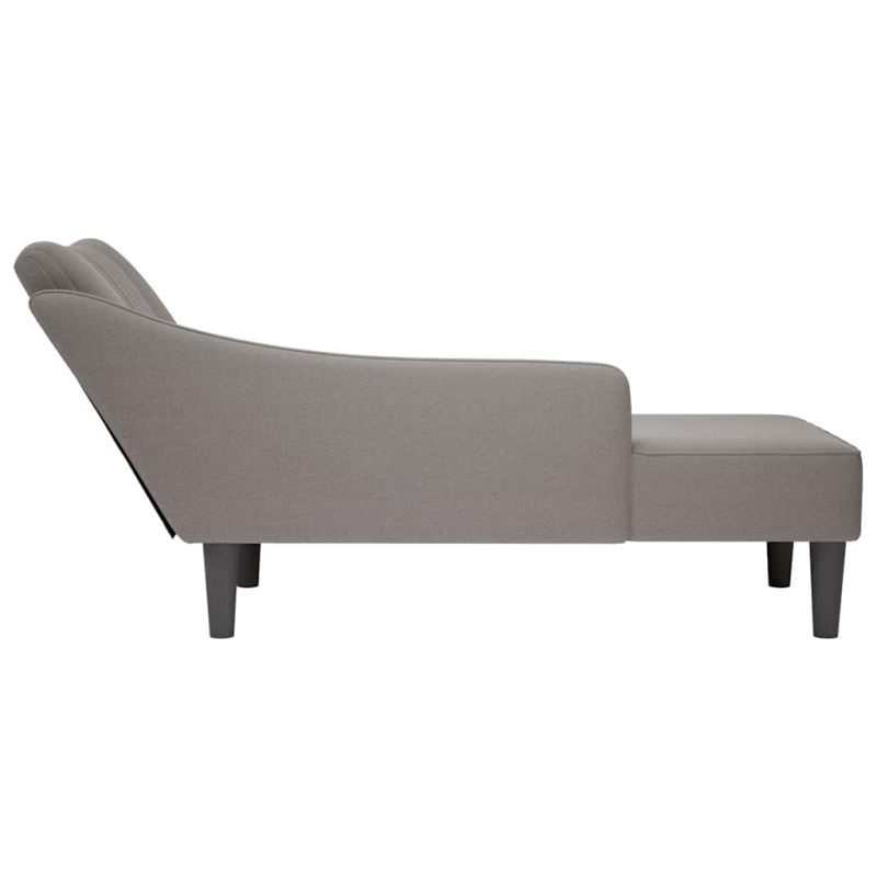 Chaiselongue mit Rechter Armlehne Taupe Stoff